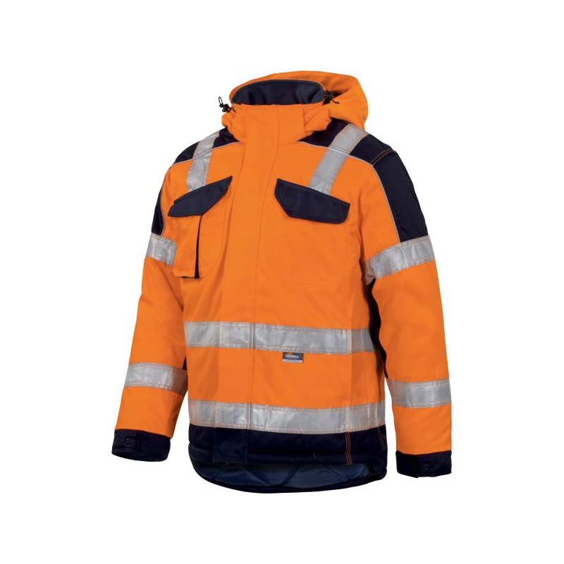 Winter-Arbeitsjacke Warnschutz Orange/Marine