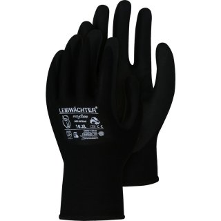 Leibwächter Onyx, Recycle Polyester-Handschuh mit Nitril-Beschichtung, 1 Paar